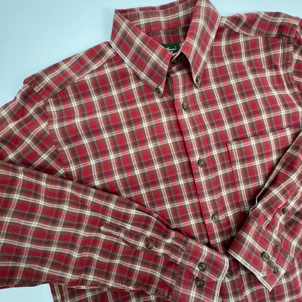 Eddie Bauer Mens Flannel Shirt‎ Plaid Button Down Long Sleeve Relaxed Fit Medium